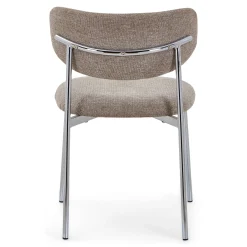 Lucinda spisebodsstol i chrome med sand tekstil