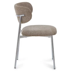 Lucinda spisebodsstol i chrome med sand tekstil