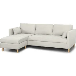 Lulu - Højrevendt og venstrevendt vendbar chaiselong sofa lys beige - L: 215 x D: 82 x H: 78 cm