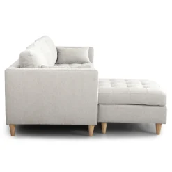 Lulu - Højrevendt og venstrevendt vendbar chaiselong sofa lys beige - L: 215 x D: 82 x H: 78 cm