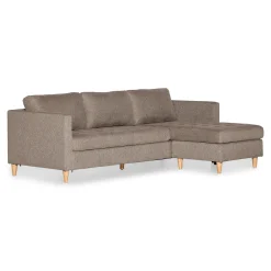 Lulu - Højrevendt og venstrevendt vendbar chaiselong sofa i sand - L: 215 x D: 82 x H: 78 cm