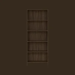 Maddie reol med 5 hylder i røget eg 175,5x66x25,5 cm