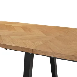 Madelina sildebensbord 150/240x90 cm  - Lakeret egefiner (Forberedt til tillægsplader)