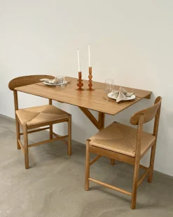 Madison træstol i eg med flet sæde