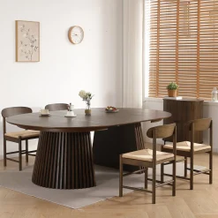 Madison træstol i røget eg med flet sæde