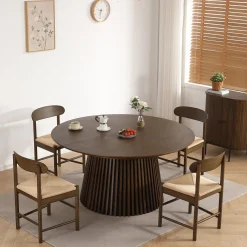 Madison træstol i røget eg med flet sæde