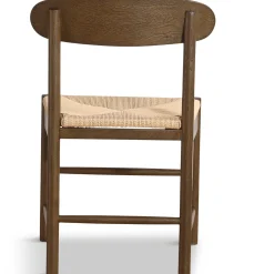 Madison træstol i røget eg med flet sæde