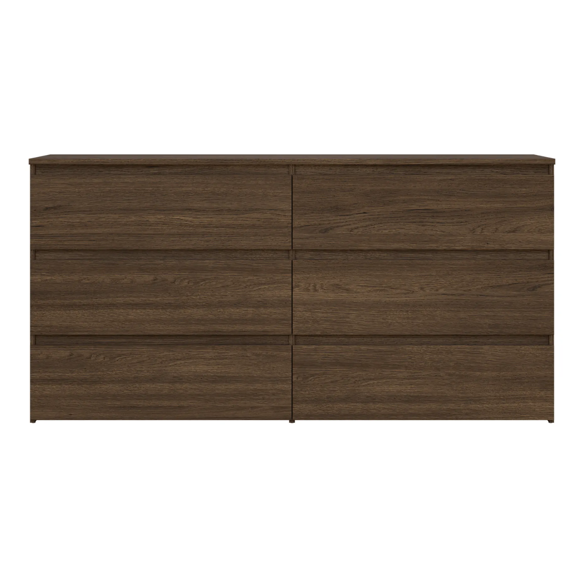 Maise kommode H:70 x B:138 x B:41 cm med 6 skuffer i røget egelook