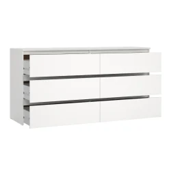 Maise kommode H:70 x B:138 x B:41 cm med 6 skuffer i hvid