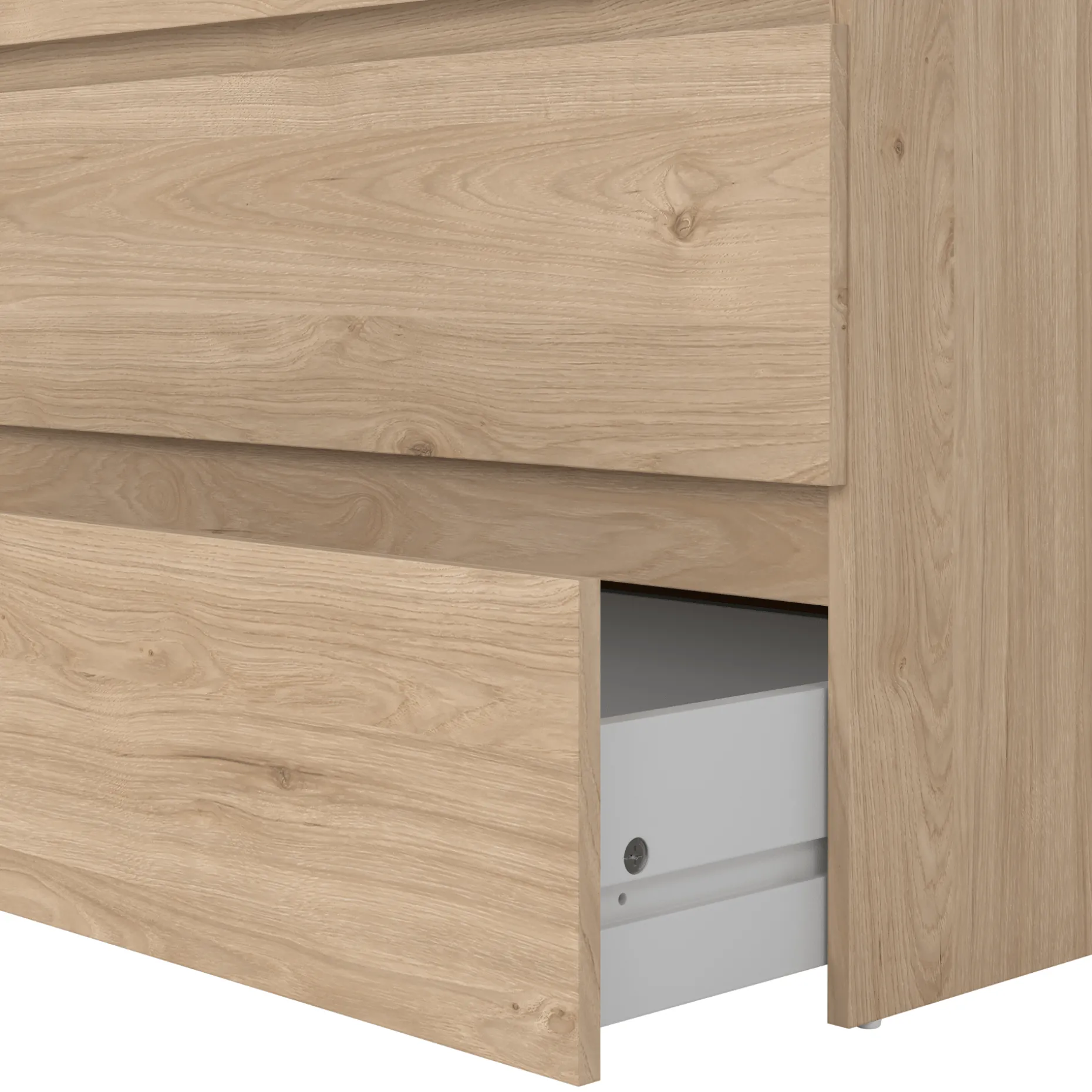 Maise kommode H:70 x B:138 x B:41 cm med 6 skuffer i egelook