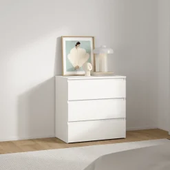 Maise kommode H:70 x B:70 x D:41 cm med 3 skuffer i hvid