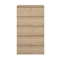 Maise kommode H:114 x B:65 x D:41 cm med 5 skuffer i egelook