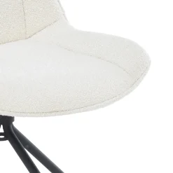 Maja spisebordsstol i hvid boucle med drejefunktion 360 grader