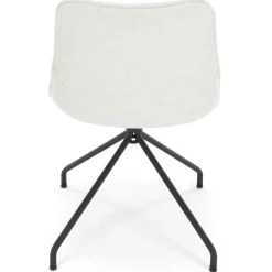 Maja spisebordsstol i hvid boucle med drejefunktion 360 grader