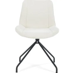 Maja spisebordsstol i hvid boucle med drejefunktion 360 grader