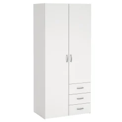 Malia garderobeskab hvid 2 låger 3 skuffer