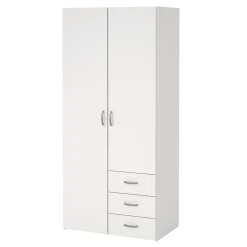 Malia garderobeskab hvid 2 låger 3 skuffer