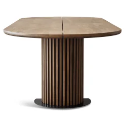 Matteo - Plankebord med lamelfod i røget massiv eg 300x120x77 cm