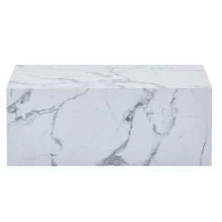 Maxine sofabord hvid marmor look 90x50 cm