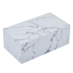 Maxine sofabord hvid marmor look 90x50 cm