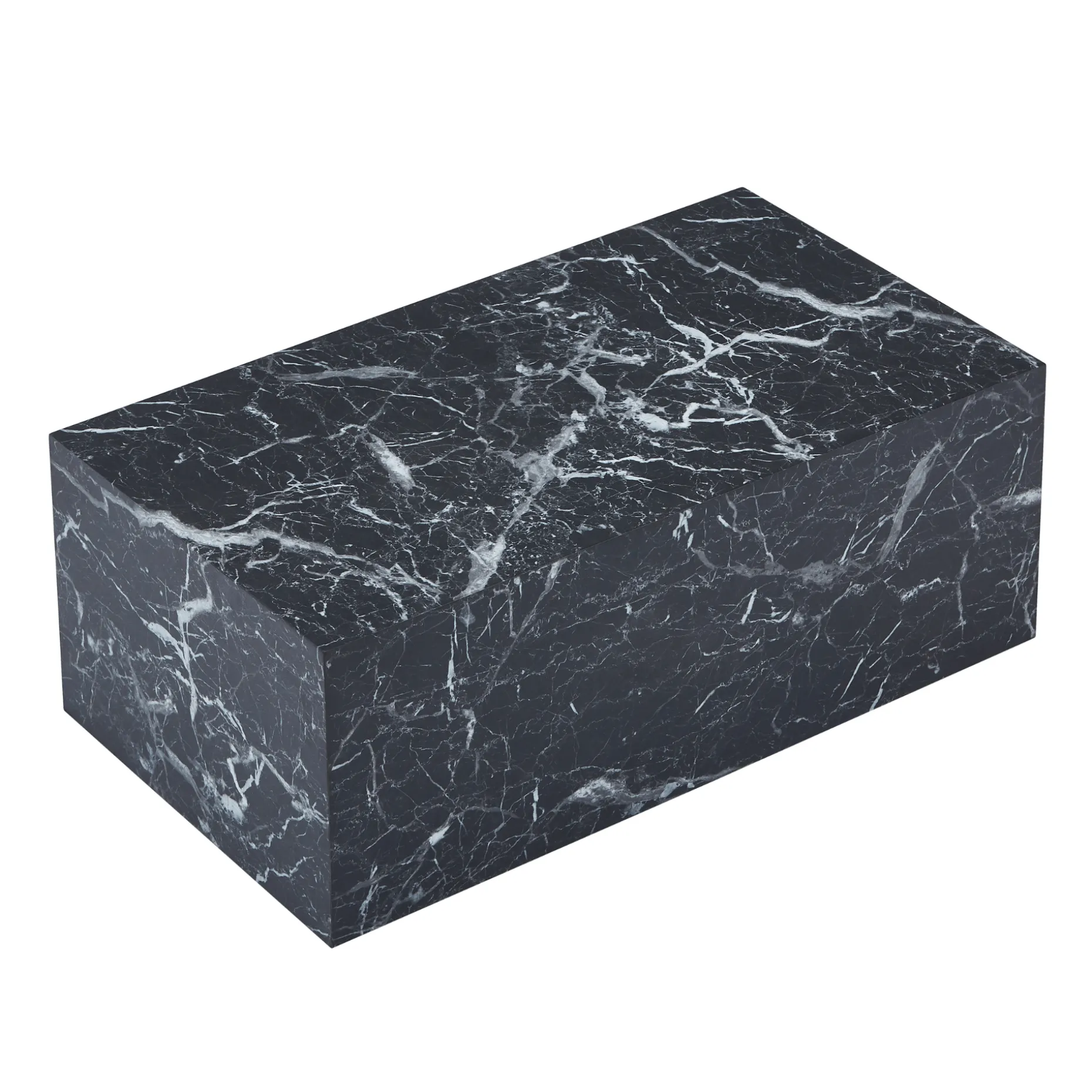 Maxine sofabord sort marmor look 90x50 cm