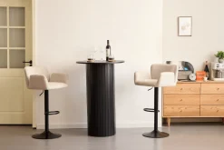 Melody Barstol - beige tekstil med justerbar højde og drejefunktion