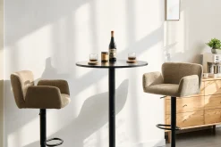 Melody Barstol - sand tekstil med justerbar højde og drejefunktion