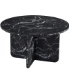 Mercy sofabord sort marmor look Ø80 cm