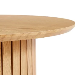 Milas rundt lamel sofabord - Ø80 cm - Egelook med søjleben