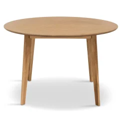 Miles - Rundt spisebord Ø120 cm i olieret egefiner med sildebensmønster