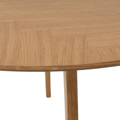 Miles - Rundt spisebord Ø120 cm i olieret egefiner med sildebensmønster