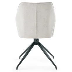 Minna Spisebordsstol - beige tekstil med drejefunktion 360 grader