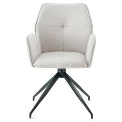 Minna Spisebordsstol - beige tekstil med drejefunktion 360 grader