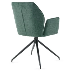 Minna Spisebordsstol - grøn tekstil med drejefunktion 360 grader