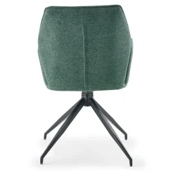 Minna Spisebordsstol - grøn tekstil med drejefunktion 360 grader