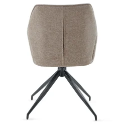 Minna Spisebordsstol - sand tekstil med drejefunktion 360 grader