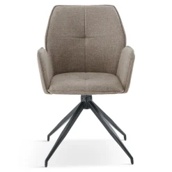 Minna Spisebordsstol - sand tekstil med drejefunktion 360 grader