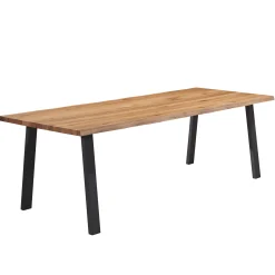 Molly plankebord - 200x95 cm - naturligt olieret eg med A-ben (Forberedt til tillægsplader)