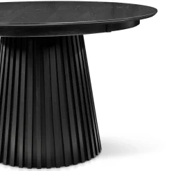 Monica rundt lamel spisebord i sort 120 cm
