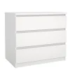 Naia kommode 3 skuffer hvid H: 70 x B: 77 x D: 50 cm