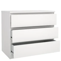 Naia kommode 3 skuffer hvid H: 70 x B: 77 x D: 50 cm