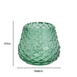 Naja glas fyrfadsstage grøn 7 cm