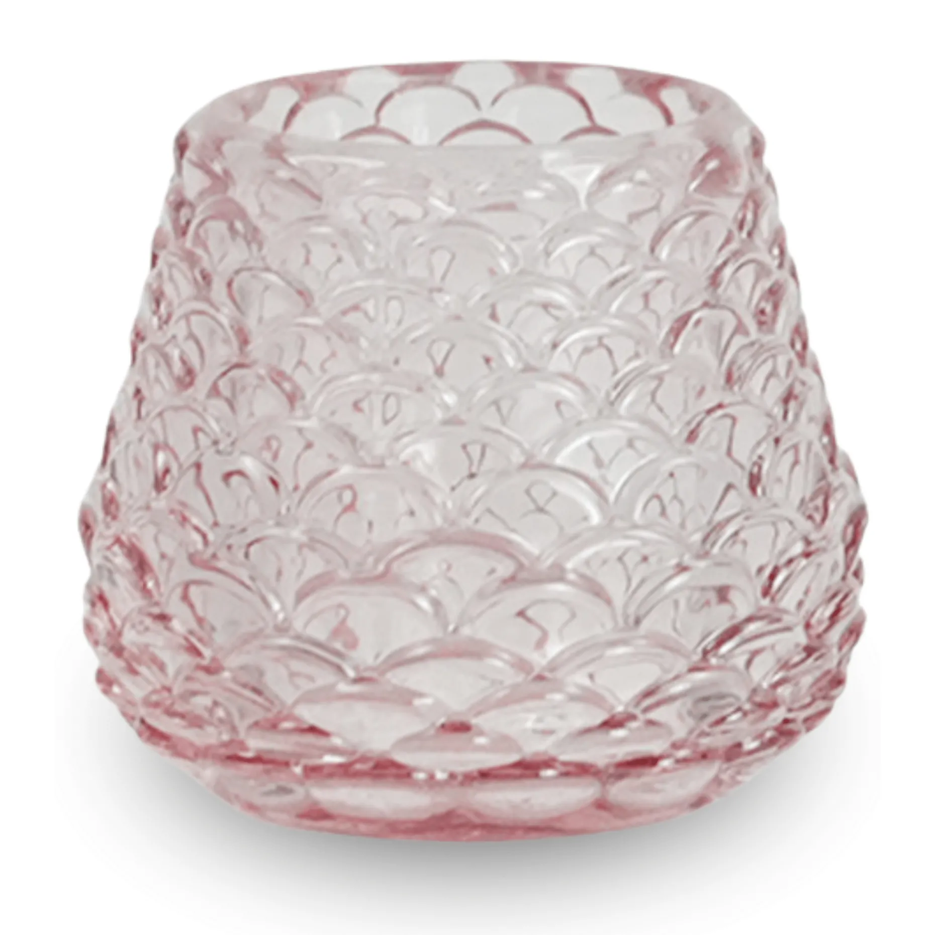 Naja glas fyrfadsstage lyserød 7 cm