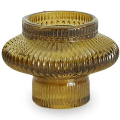 Nala glas lysestage amber 6 cm