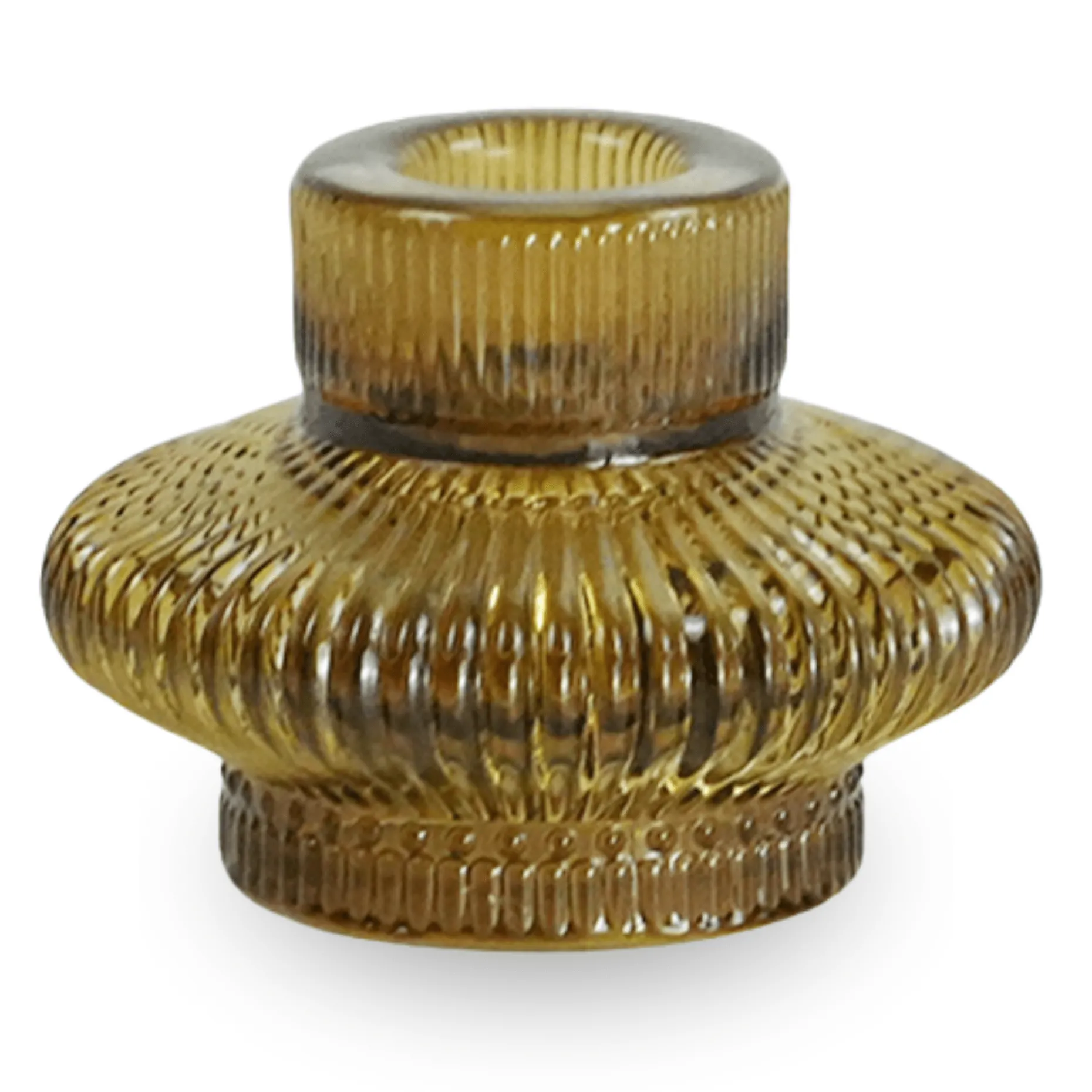 Nala glas lysestage amber 6 cm