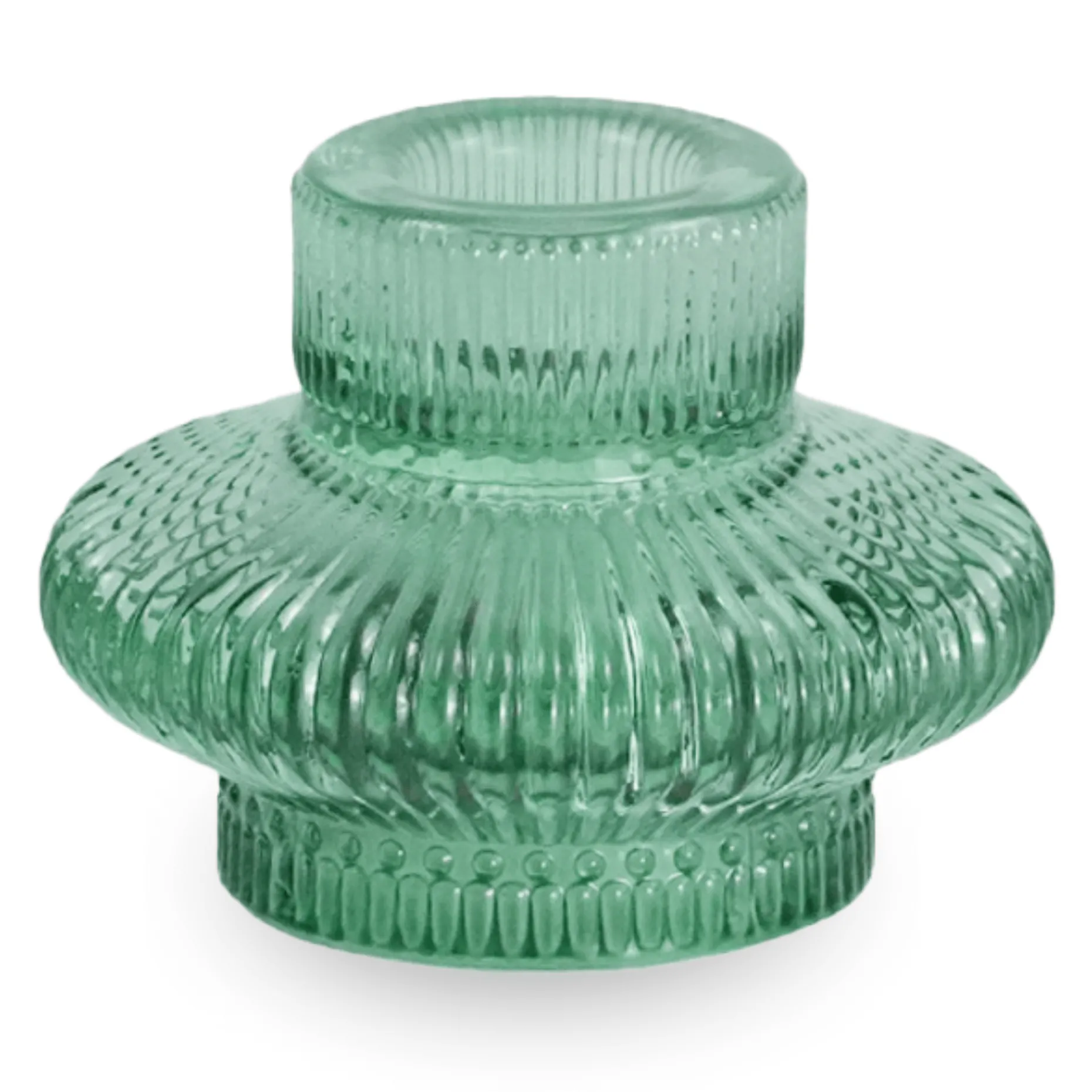 Nala glas lysestage grøn 6 cm