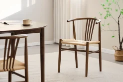 Naomi spisebordsstol i røget bøg med fletsæde