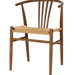 Naomi spisebordsstol i røget bøg med fletsæde