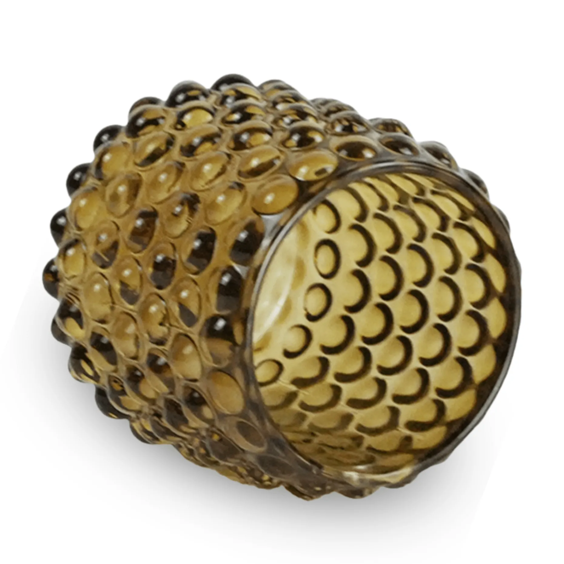 Nelly glas fyrfadsstage amber 8,5 cm