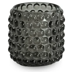 Nelly glas fyrfadsstage grå 8,5 cm